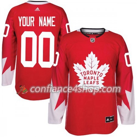 Adidas Maillot de Hockey Toronto Maple Leafs Personnaliser 2017-2018 Rouge Alternate Authentic - Homme